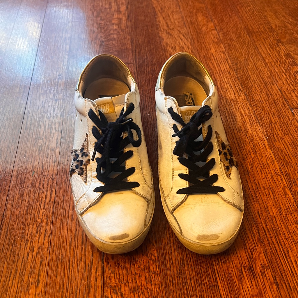 Golden Goose White And Black Sneakers Size 37
